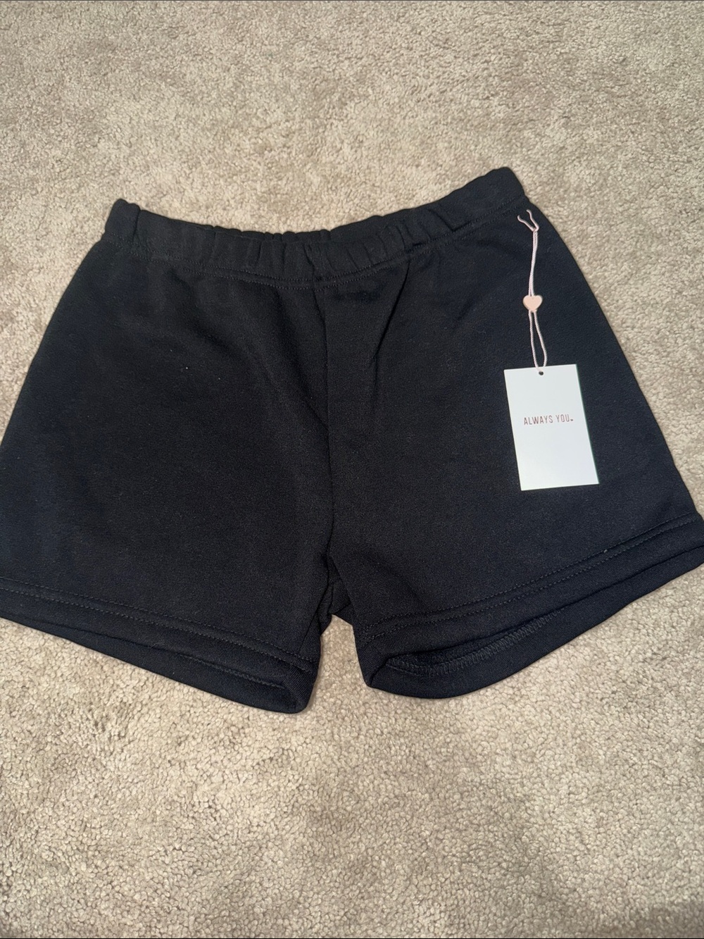 Always Black Elastic-Waist Athletic Shorts